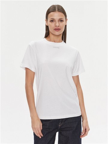 Calvin Klein T-Shirt Metallic Micro Logo T Shirt K20K206967 Bílá Regular Fit