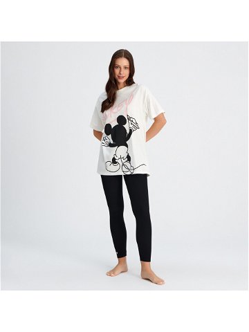 Sinsay – Bavlněná pyžamová souprava Mickey Mouse – Krémová