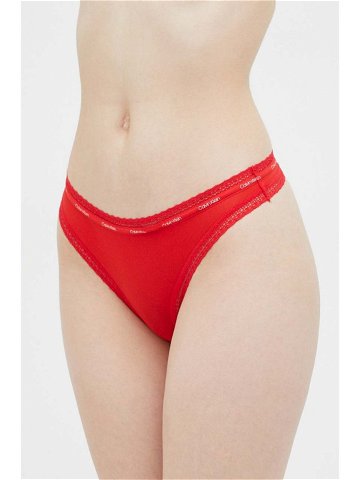Tanga Calvin Klein Underwear červená barva 000QD3763E