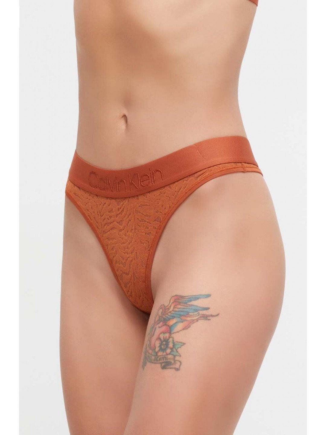 Tanga Calvin Klein Underwear oranžová barva 000QF7287E