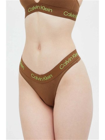 Tanga Calvin Klein Underwear hnědá barva