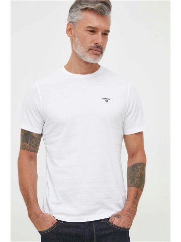Bavlněné tričko Barbour bílá barva