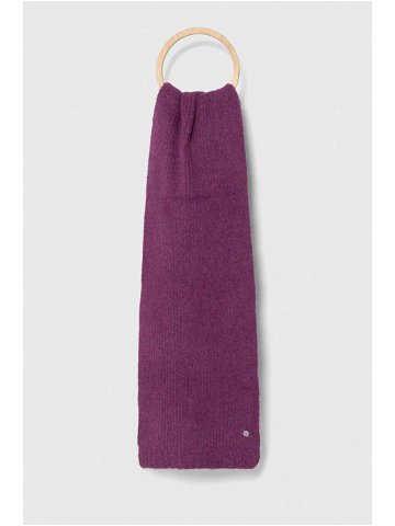 Šátek z vlněné směsi Granadilla fialová barva hladký