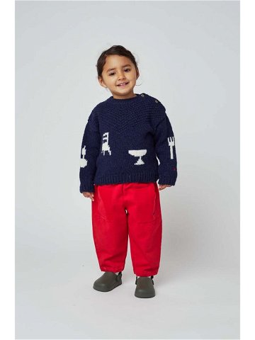 Dětské bavlněné kalhotky Bobo Choses červená barva
