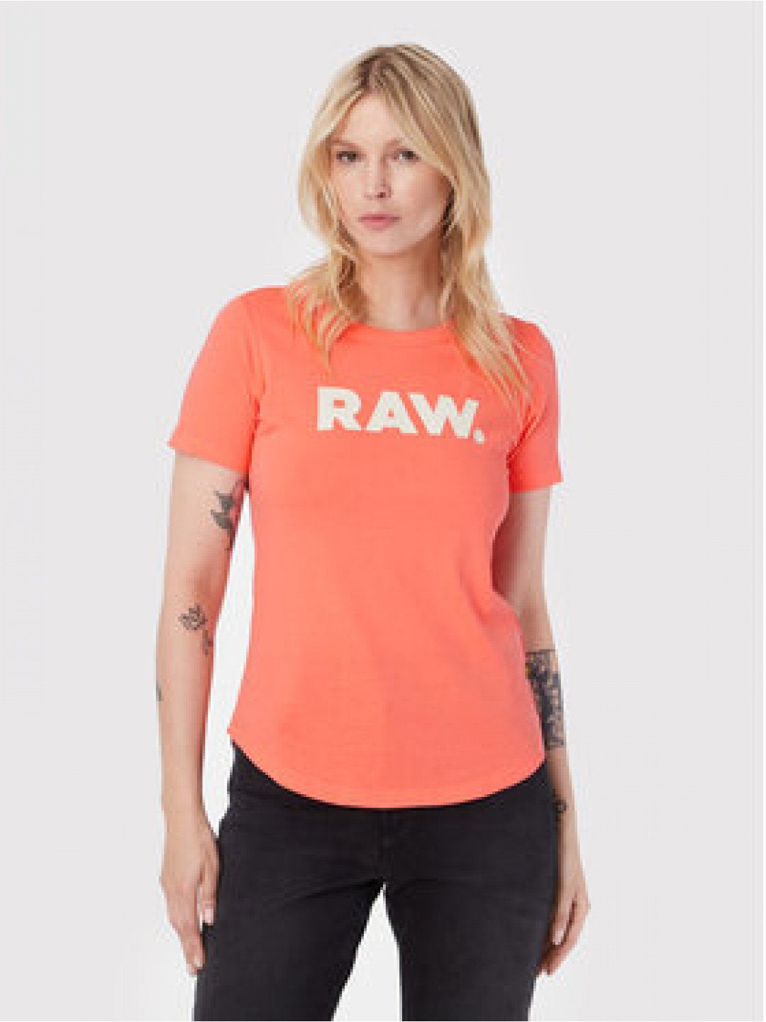 G-Star Raw T-Shirt Raw D21226 -107-D159 Oranžová Slim Fit