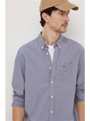 Košile Lacoste tmavomodrá barva regular s límečkem button-down