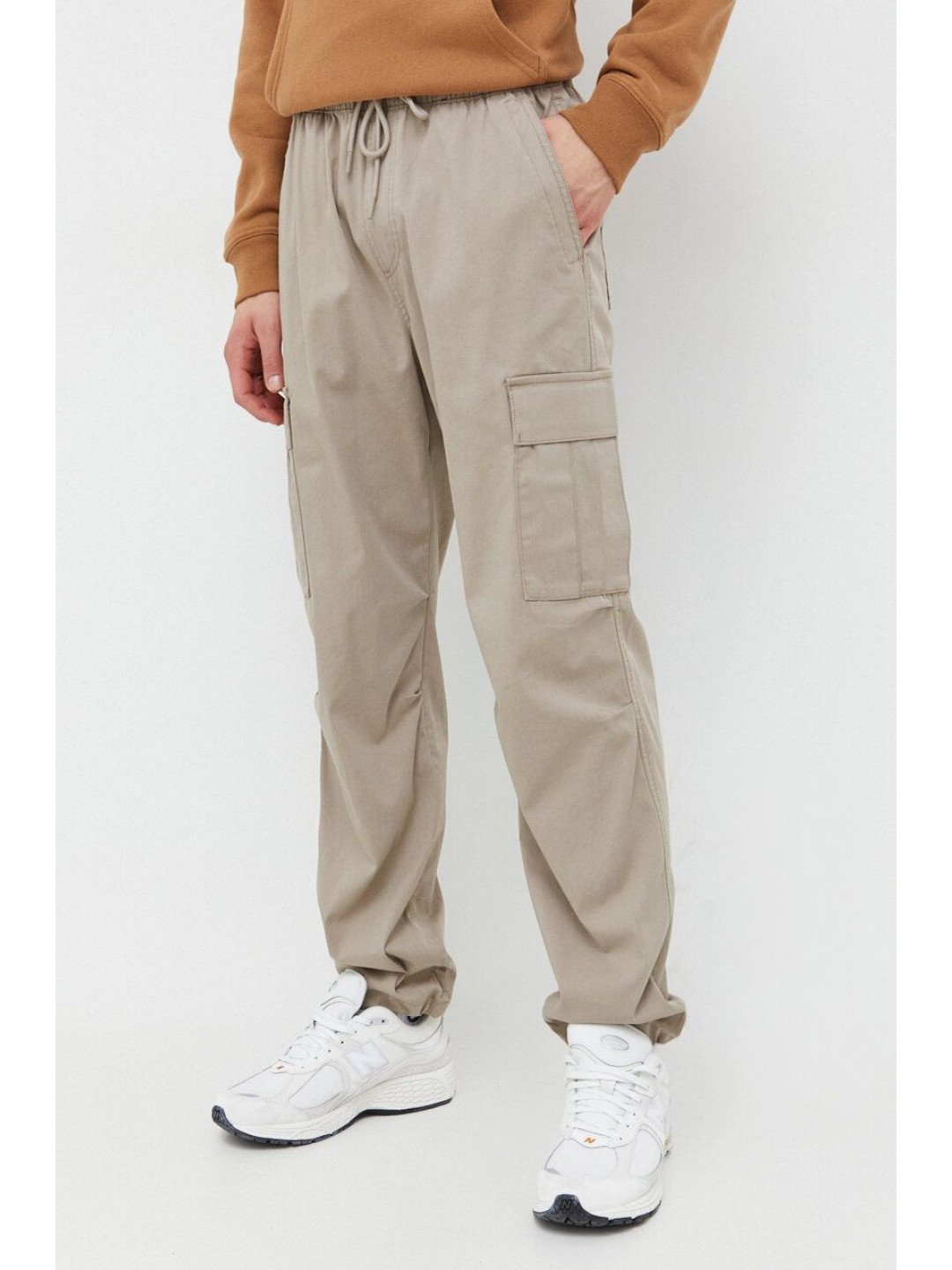 Kalhoty Hollister Co pánské béžová barva ve střihu cargo