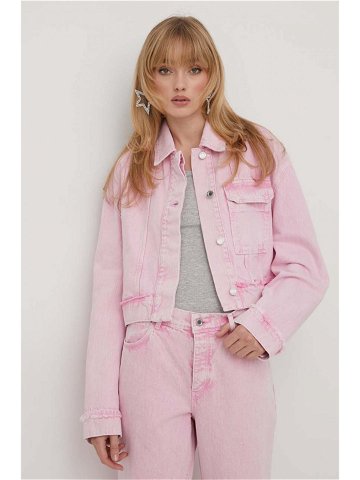 Džínová bunda Stine Goya Margaux dámská růžová barva přechodná oversize