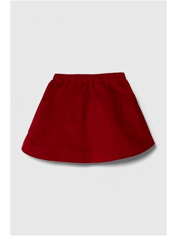 Dětská sukně United Colors of Benetton červená barva mini áčková