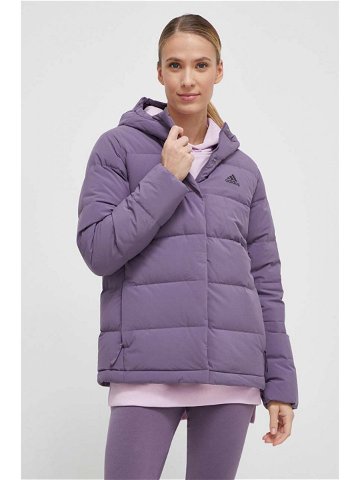 Péřová bunda adidas dámská fialová barva zimní
