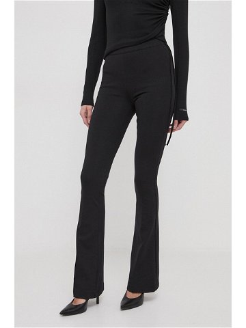Kalhoty XT Studio dámské černá barva zvony high waist