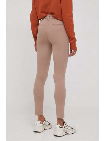 Kalhoty XT Studio dámské béžová barva přiléhavé high waist