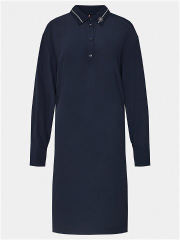 Tommy Hilfiger Košilové šaty Smd Detail Fluid Knee Dress WW0WW41009 Modrá Regular Fit