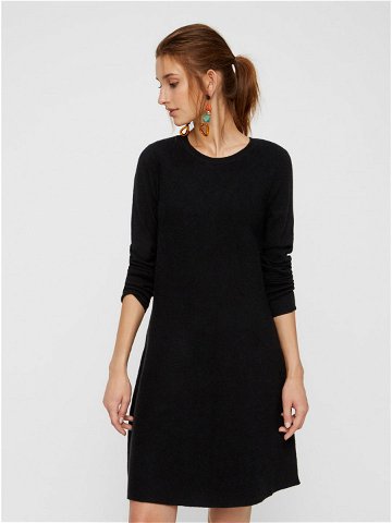 Černé svetrové šaty s dlouhým rukávem VERO MODA Nancy