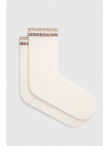 Ponožky s příměsí vlny Medicine dámské béžová barva