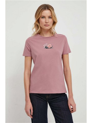 Bavlněné tričko Medicine růžová barva