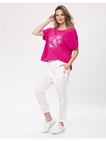 Tričko 114 model 16680284 Pink – LOOK MADE WITH LOVE Velikost M L Barva růžová
