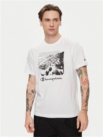 Champion T-Shirt Athletic Archive Graphic Print 216962 Bílá Regular Fit