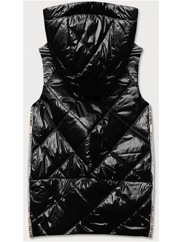 Lesklá černá dámská vesta model 17044000 – Ann Gissy Barva odcienie czerni Velikost XL 42