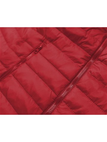 Tmavě červená lehká dámská prošívaná bunda model 17050608 Červená M 38 – J STYLE
