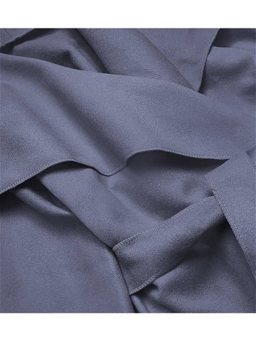 Šedomodrý dámský minimalistický kabát 747ART Barva odcienie niebieskiego Velikost ONE SIZE