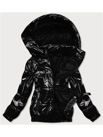 Lesklá černá prošívaná bunda s kapucí model 17103773 – S WEST černá 54