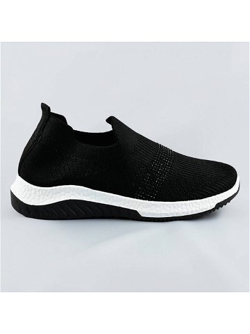 Černé dámské ažurové boty se zirkony C1057 Barva odcienie czerni Velikost XL 42
