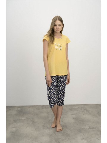 Dámské 3 4 pyžamo model 17148493 S žlutá a černá – Vamp