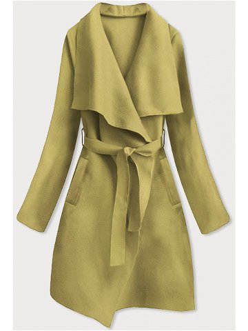 Minimalistický dámský kabát v olivové barvě 747ART Barva odcienie zieleni Velikost ONE SIZE