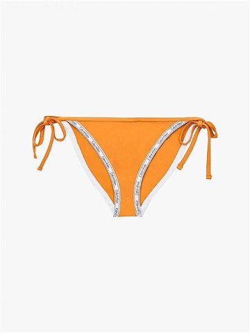 Spodní díl plavek KW01711 ZEG oranžové – Calvin Klein Velikost L Barvy oranžová-bílá