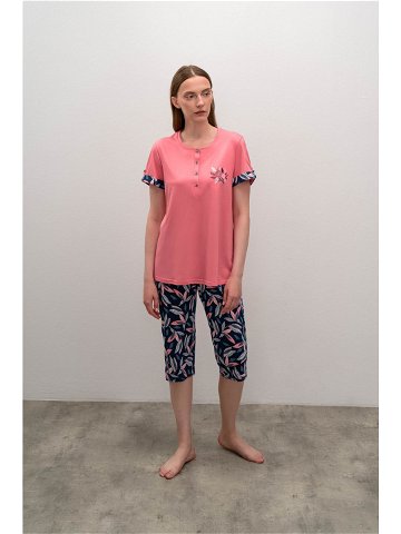 Dámské pyžamo 16034 – Vamp Velikost M Barvy Růžovo-modrá