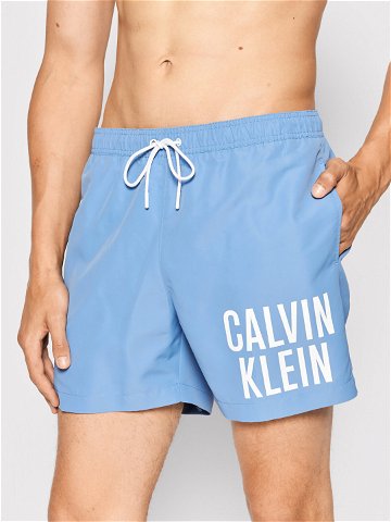 Calvin Klein Swimwear Plavecké šortky Medium Drawstring KM0KM00701 Světle modrá Regular Fit