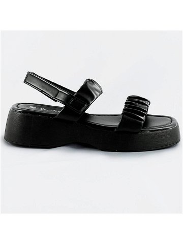 Černé sandály na nízké platformě CM-48 Barva odcienie czerni Velikost XL 42