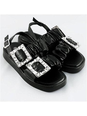 Černé dámské sandály se zirkony CM-62 Barva odcienie czerni Velikost XL 42