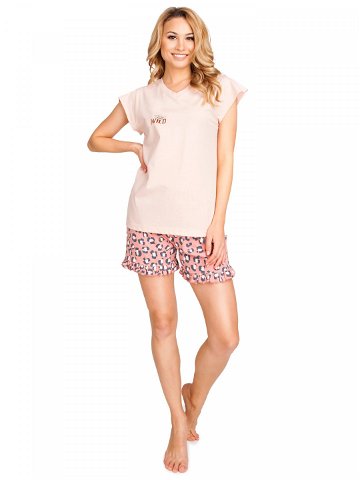 Dámské krátké bavlněné pyžamo model 17534753 Růžové XL – Yoclub