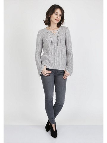 Dámský svetr SWE 117 Sweater Grey S model 17570712 – MKMSwetry