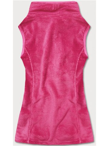 Růžová plyšová dámská vesta HH003-51 Růžová XL 42