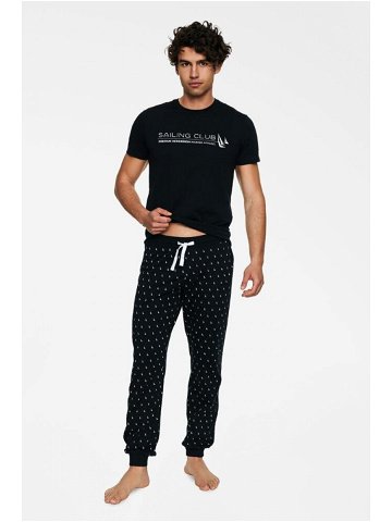 Pánské pyžamo model 17755212 černé – Henderson Barva černá Velikost XXL