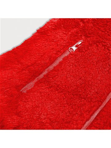Červená dámská plyšová vesta HH005-5 Barva odcienie czerwieni Velikost S 36