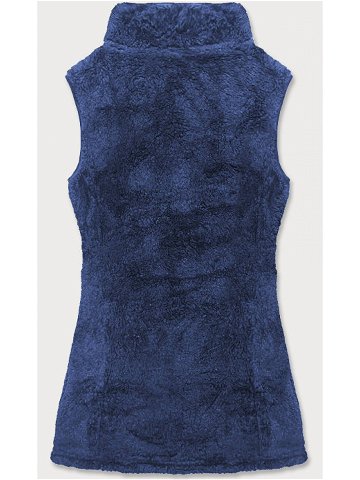 Tmavě modrá dámská plyšová vesta HH005-50 Barva odcienie niebieskiego Velikost M 38