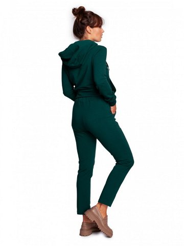 B243 Kalhoty s rovnou nohavicí a oky – tmavě zelené EU XXL