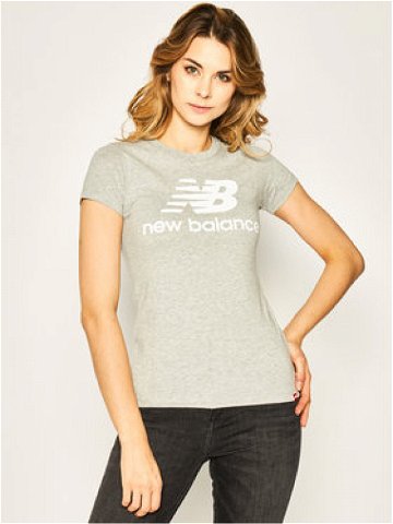 New Balance T-Shirt Essentials Stacked Logo Tee WT91546 Šedá Athletic Fit