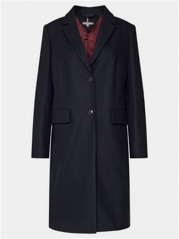 Tommy Hilfiger Vlněný kabát Classic Light Wool Blend Coat WW0WW41662 Tmavomodrá Regular Fit