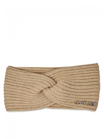Calvin Klein Textilní čelenka Ck Must Logo Twisted Headband K60K611400 Šedá