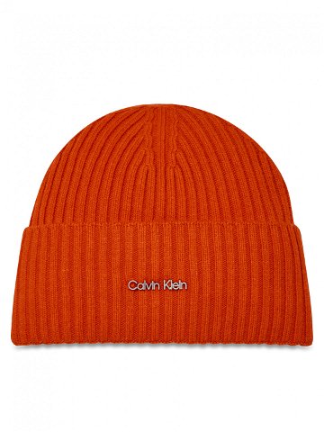 Calvin Klein Čepice Ck Must Logo Beanie K60K611401 Oranžová