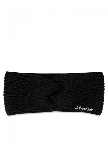 Calvin Klein Textilní čelenka Ck Must Logo Twisted Headband K60K611400 Černá
