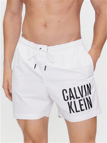 Calvin Klein Swimwear Plavecké šortky Medium Drawstring-Nos KM0KM00739 Bílá Regular Fit