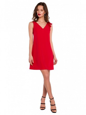 K128 Jednoduché šaty červené – Makover Velikost M Barvy červená
