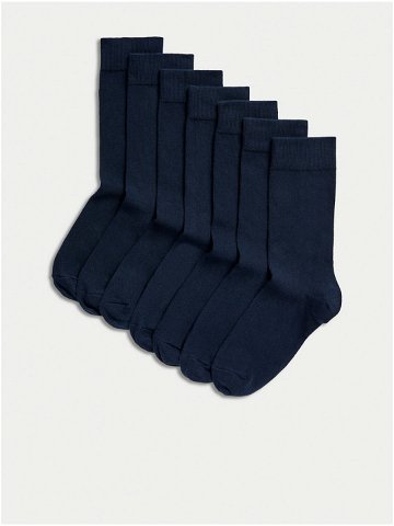 Sada sedmi párů pánských ponožek v tmavě modré barvě Marks & Spencer Cool & Fresh