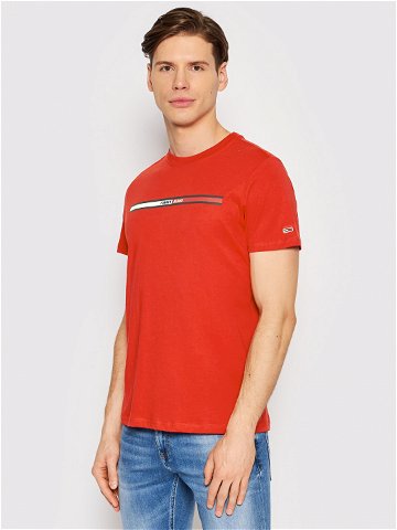 Tommy Jeans T-Shirt Essential Flag DM0DM13509 Červená Regular Fit